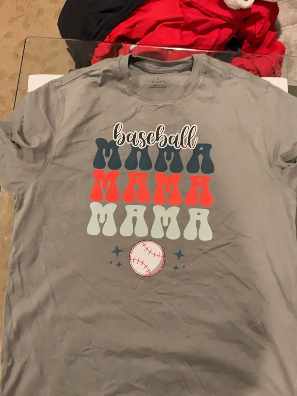 Adult small Baseball Mama Graphic T-Shirt